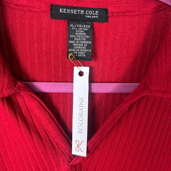 Ribbed Red Polo - Picture 3 of 3